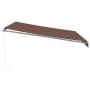 Manual retractable awning with LED lights brown 400x350 cm by , Awnings - Ref: Foro24-3215388, Price: 374,65 €, Discount: %