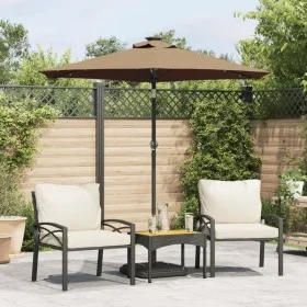 Gartenschirm mit LED-Lichtern, Stahlmast in Taupe, 225x225x212cm. von , Sonnenschirme - Ref: Foro24-4005069, Preis: 75,02 €, ...