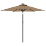Garden umbrella with LED lights, steel post, taupe color, 225x225x212cm. by , Umbrellas - Ref: Foro24-4005069, Price: 94,42 €...