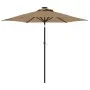 Garden umbrella with LED lights, steel post, taupe color, 225x225x212cm. by , Umbrellas - Ref: Foro24-4005069, Price: 75,02 €...