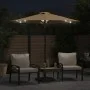 Garden umbrella with LED lights, steel post, taupe color, 225x225x212cm. by , Umbrellas - Ref: Foro24-4005069, Price: 75,02 €...