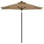 Garden umbrella with LED lights, steel post, taupe color, 225x225x212cm. by , Umbrellas - Ref: Foro24-4005069, Price: 75,02 €...
