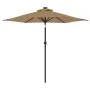 Garden umbrella with LED lights, steel post, taupe color, 225x225x212cm. by , Umbrellas - Ref: Foro24-4005069, Price: 75,02 €...