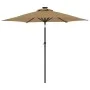 Garden umbrella with LED lights, steel post, taupe color, 225x225x212cm. by , Umbrellas - Ref: Foro24-4005069, Price: 75,02 €...