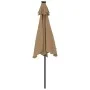 Garden umbrella with LED lights, steel post, taupe color, 225x225x212cm. by , Umbrellas - Ref: Foro24-4005069, Price: 75,02 €...