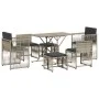 Garden dining set 7 pieces and light gray synthetic rattan cushions by , Garden sets - Ref: Foro24-369014, Price: 345,13 €, D...
