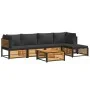 Gartensofagarnitur mit 6-teiligen massiven Akazienholz-Kissen. von , Gartensets - Ref: Foro24-3214881, Preis: 719,74 €, Rabat...