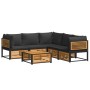 Garden sofa set with 6 pieces, solid acacia wood, and cushions. by , Garden sets - Ref: Foro24-3214883, Price: 770,00 €, Disc...