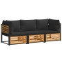 Set de sofás de jardín con cojines 3 pzas madera maciza acacia de , Conjuntos de jardín - Ref: Foro24-3214888, Precio: 428,07...