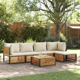 Gartensofagarnitur mit 6-teiligen massiven Akazienholz-Kissen. von , Gartensets - Ref: Foro24-3214910, Preis: 702,49 €, Rabat...