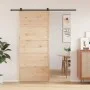 Solid pine wood barn door 90x208 cm by , Doors - Ref: Foro24-850632, Price: 109,80 €, Discount: %