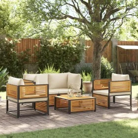 Gartensofagarnitur mit 5-teiligen Kissen Massivholz Akazie von , Gartensets - Ref: Foro24-3214919, Preis: 662,91 €, Rabatt: %
