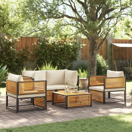 Gartensofagarnitur mit 5-teiligen Kissen Massivholz Akazie von , Gartensets - Ref: Foro24-3214919, Preis: 663,00 €, Rabatt: %