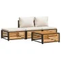 Set of garden sofas with 4-piece solid acacia wood cushions by , Garden sets - Ref: Foro24-3214931, Price: 423,15 €, Discount: %