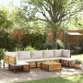 Garden sofa set with 8 pieces, solid acacia wood, and cushions. by , Garden sets - Ref: Foro24-3214933, Price: 991,86 €, Disc...