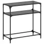 Console table with black glass surface and steel frame 80x35x81 cm by , console tables - Ref: Foro24-846025, Price: 50,67 €, ...
