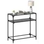 Console table with black glass surface and steel frame 80x35x81 cm by , console tables - Ref: Foro24-846025, Price: 50,67 €, ...