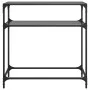 Console table with black glass surface and steel frame 80x35x81 cm by , console tables - Ref: Foro24-846025, Price: 50,67 €, ...