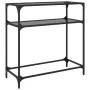 Console table with black glass surface and steel frame 80x35x81 cm by , console tables - Ref: Foro24-846025, Price: 50,67 €, ...