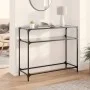 Console table with black glass surface and steel frame 98x35x81 cm by , console tables - Ref: Foro24-846027, Price: 55,50 €, ...