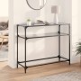 Schminktisch mit schwarzer Glasoberfläche und Stahlgestell 98x35x81 cm von , Konsolentische - Ref: Foro24-846027, Preis: 56,6...