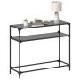 Console table with black glass surface and steel frame 98x35x81 cm by , console tables - Ref: Foro24-846027, Price: 55,50 €, ...