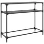 Console table with black glass surface and steel frame 98x35x81 cm by , console tables - Ref: Foro24-846027, Price: 55,50 €, ...