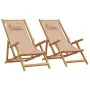 Faltbare Strandstühle, 2 Stück, Stoff und massives Taupe-Holz von , Gartenstühle - Ref: Foro24-3214488, Preis: 169,87 €, Raba...