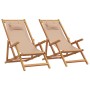 Faltbare Strandstühle, 2 Stück, Stoff und massives Taupe-Holz von , Gartenstühle - Ref: Foro24-3214488, Preis: 175,01 €, Raba...