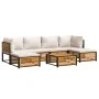 Garden sofa set with 7 pieces, solid acacia wood, and cushions. by , Garden sets - Ref: Foro24-3214927, Price: 803,10 €, Disc...