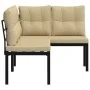 Garden benches and 2-piece cushions, steel with black powder coating. by , garden benches - Ref: Foro24-4008563, Price: 213,7...