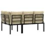 Garden benches and 2-piece cushions, steel with black powder coating. by , garden benches - Ref: Foro24-4008563, Price: 213,7...