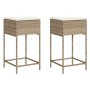 Küchenhocker mit 2 Stück Kunststoff-Rattan-Sitzkissen in Beige. von , Gartenstühle - Ref: Foro24-368321, Preis: 94,05 €, Raba...