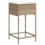 Küchenhocker mit 2 Stück Kunststoff-Rattan-Sitzkissen in Beige. von , Gartenstühle - Ref: Foro24-368321, Preis: 94,05 €, Raba...