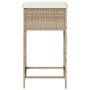 Küchenhocker mit 2 Stück Kunststoff-Rattan-Sitzkissen in Beige. von , Gartenstühle - Ref: Foro24-368321, Preis: 94,05 €, Raba...