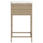 Küchenhocker mit 2 Stück Kunststoff-Rattan-Sitzkissen in Beige. von , Gartenstühle - Ref: Foro24-368321, Preis: 94,05 €, Raba...