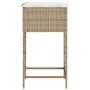 Taburetes de cocina con cojines 2 uds ratán sintético beige de , Sillas de jardín - Ref: Foro24-368321, Precio: 92,37 €, Desc...