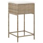 Kitchen stools with 2 synthetic rattan beige cushions by , Garden chairs - Ref: Foro24-368321, Price: 88,94 €, Discount: %