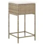 Taburetes de cocina con cojines 2 uds ratán sintético beige de , Sillas de jardín - Ref: Foro24-368321, Precio: 92,37 €, Desc...