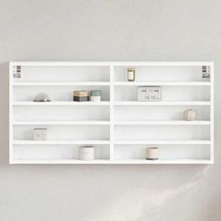 Engineered wood white display case 100x8.5x50 cm by , Shelves and shelves - Ref: Foro24-847947, Price: 41,67 €, Discount: %