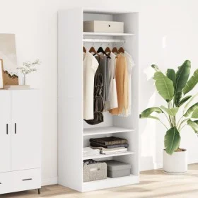 Engineered wood white wardrobe 80x50x200 cm by , Wardrobes - Ref: Foro24-3307693, Price: 164,72 €, Discount: %