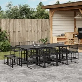 13-teiliges Gartensitzgruppen-Set aus schwarzem Kunststoff-Rattan von , Gartensets - Ref: Foro24-3295055, Preis: 948,26 €, Ra...