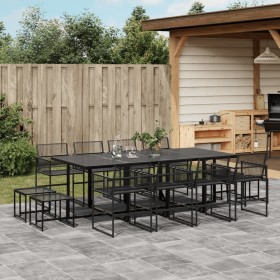 Set de comedor de jardín 13 pzas ratán sintético negro de , Conjuntos de jardín - Ref: Foro24-3295055, Precio: 714,25 €, Desc...