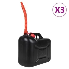 Fuel can with flexible spout 3 units black plastic 20 l by , Portable fuel canisters - Ref: Foro24-155047, Price: 71,84 €, Di...