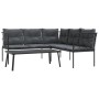 Garden sofa with black steel frame and textilene cushions by , Garden sets - Ref: Foro24-3283747, Price: 359,36 €, Discount: %