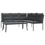 Garden sofa with black steel frame and textilene cushions by , Garden sets - Ref: Foro24-3283747, Price: 382,03 €, Discount: %