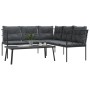 Garden sofa with black steel frame and textilene cushions by , Garden sets - Ref: Foro24-3283747, Price: 359,36 €, Discount: %