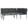 Garden sofa with black steel frame and textilene cushions by , Garden sets - Ref: Foro24-3283747, Price: 382,03 €, Discount: %