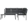 Garden sofa with black steel frame and textilene cushions by , Garden sets - Ref: Foro24-3283747, Price: 382,03 €, Discount: %