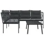 Garden sofa with black steel frame and textilene cushions by , Garden sets - Ref: Foro24-3283747, Price: 382,03 €, Discount: %